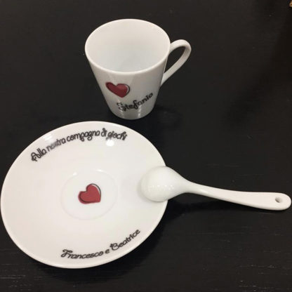 Tazzina da Caffè con piattino - Cuore - immagine 2