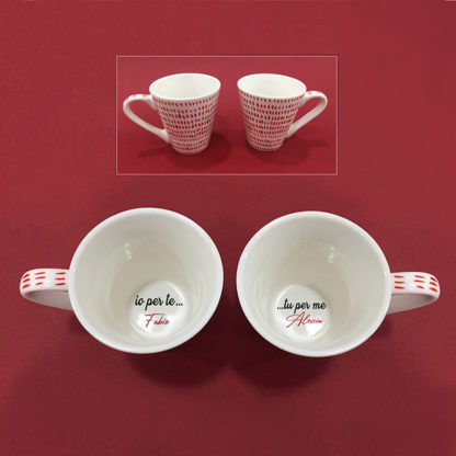 Tazzine da Caffè Rosse "Io e Te"